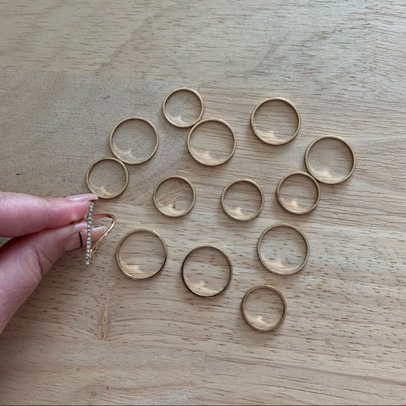 NWOT- Express Gold Midi Ring Set - Picture 7 of 16